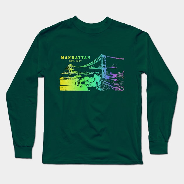 Manhattan New York gift for birthday Long Sleeve T-Shirt by PallKris